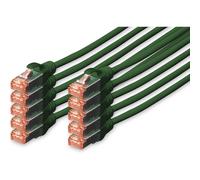 [DK-1644-005-G-10] DIGITUS Pack 10 Câbles de liaison CAT 6 S/FTP 50cm Vert