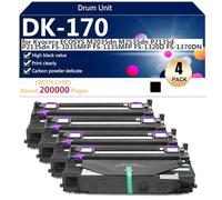 DK-170 Unité de Tambour Compatible pour Kyocera ECOSYS M2035dn M2535dn P2135d P2135dn FS-1035MFP FS-1135MFP Imprimantes, Haute Capacité 200000 Pages, Impression Haute Définition,Black-4 Pack