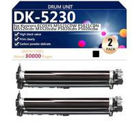 DK-5230 Tambour Compatible pour Kyocera ECOSYS M5521CDW P5021CDN M5520cdn M5520cdw P5020cdn P5020cdw Imprimantes, Haut Rendement 80000 Pages,Black-2 Pack
