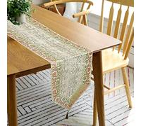 DK Homewares Ethnique Décoration De Table 35 X 180 Cm Chemin De Table Brocart Blanc Broderie Jacquard 6 Ft Nappe De Table (72 X 14 Pouces/Blanc)