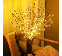 DK177 Lot de 2 Branches Lumineuses à LED fonctionnant sur Piles pour remplir Un Vase en Saule Artificiel Marron 76,2 cm 20 LED pour décoration Romantique de la Maison, Lot de 2, Blanc Chaud
