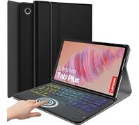 DKAHOEE Étui avec clavier tactile rétroéclairé pour Lenovo Tab Plus 11,5" version 2024 (TB351FU), clavier sans fil rétroéclairé arc-en-ciel à 3 zones avec support fin pour Lenovo Tab Plus 2024 11,5"