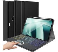 DKAHOEE Étui avec clavier tactile rétroéclairé pour OnePlus Pad 11,61" version 2023, rétroéclairage arc-en-ciel à 3 zones, clavier sans fil amovible avec support fin pour tablette OnePlus Pad 11,6"