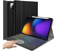 DKAHOEE Étui avec clavier tactile rétroéclairé pour Xiaomi Mi Pad 7/Mi Pad 7 Pro 11,2" 2024, clavier sans fil rétroéclairé arc-en-ciel à 3 zones avec support fin pour Xiaomi Mi Pad 7/Mi Pad 7 Pro 11,2