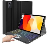 DKAHOEE Étui avec clavier tactile rétroéclairé pour Xiaomi Redmi Pad SE 11" 2023, clavier pavé tactile sans fil rétroéclairé à 3 zones avec coque de protection fine et support pour Redmi Pad SE 11"
