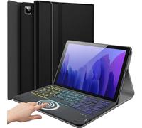 DKAHOEE Étui clavier rétroéclairé avec pavé tactile pour Samsung Galaxy Tab A7 10.4 version 2020, clavier sans fil rétroéclairé arc-en-ciel à 3 zones avec étui fin avec support pour Galaxy Tab A7 10,4