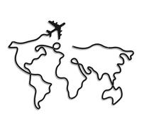 Dkant Carte du Monde Murale Metal (115x85 cm) - Tableau Decoration Murale Metal - Deco Murale pour Chambre, Salon, Cuisine et Bureau - Wall Art - Fixation Facile (Vis Incluses)