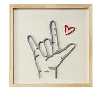 DKaony L'original Je T'aime Signe En Bois De Langue Des Signes, Amour Cadres Photo Décoration Murale Maison Cadre Photo En Bois Je T'aime Langue Des Signes Cadre Photo En Bois Artisanat