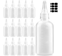 DKBT 16 Pcs Flacon 100ml Bouteille Sauce Recipient Sauce Plastique Squeeze Bouteilles Transparent Flacon Souple Avec Étiquette pour Sauces à l'Huile Vinaigre Ketchup DIY Crafts
