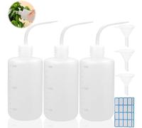 DKBT 3PCS Pissette 500ml Flacon a Pipettes Plastique Squeeze Wash Bottle Bouteille Burette Bouteille de Lavage de Laboratoire Flacon Pipette Doseur pour Plantes,économie Naturelle Squeeze Bouchons