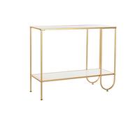 DKD Home Decor Console de la Marque, Couleur Blanc et doré, en métal et MDF (100 x 35 x 81 centimètres)