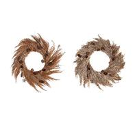 DKD Home Decor Couronne de Noël de la Marque, Couleur Marron, en Divers matériaux (60 x 5 x 60 cm) (2 unités)