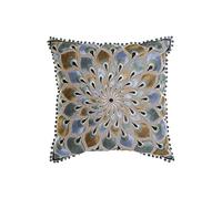 DKD Home Decor Coussin Beige Bleu (60 x 20 x 60 cm), Bleu, Estándar