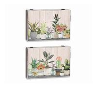 DKD Home Decor Couvercle de la Marque Couleur Multicolore, en Bois MDF (48 x 53 x 34 cm) (2 unités) S3039724 - EAN : 8424002015299