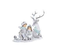 DKD Home Decor Décoration de Noël de la Marque, Couleur Blanche et Grise, en résine (17 x 11 x 16 cm)