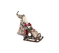 DKD Home Decor Décoration de Noël de la Marque, Couleur Rouge et Gris, en Polyester et Bois (42 x 22 x 48 centimètres)