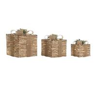 DKD Home Decor Décoration de Noël Naturelle 25 x 25 x 25 cm (3 pièces)