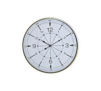 DKD Home Decor Estándar Horloge Murale en métal et Cristal Doré/Blanc
