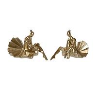 DKD Home Decor Figurine décorative Danseuse de Ballet dorée 17 x 23 x 14,5 cm (2 unités)