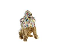 DKD Home Decor Figurine décorative Gorille dorée Multicolore 28,5 x 26,5 x 41 cm