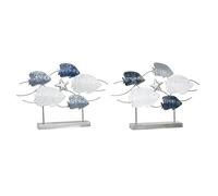 DKD Home Decor Figurine décorative, Métal, Bleu/Gris/Blanc, Estándar