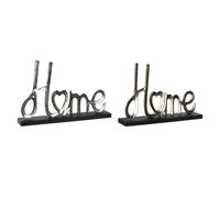 DKD Home Decor Figurine décorative Noir doré argenté Urbain 46 x 8 x 29 cm (2 unités)