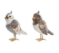 DKD Home Decor Figurine décorative Oiseau Moderne de la Marque, Couleur Blanche et Beige, en résine (12,5 x 7 x 16 cm) (2 unités)