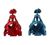 DKD Home Decor Figurine décorative Rouge Bleu Résine (16 x 10 x 23,5 cm) (2 pièces) (Référence : S3019582)