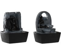 DKD Home Decor Fontaine de la marque, couleur noir et gris, de Résine (20 x 15 x 24 centimètres) (2 pcs)