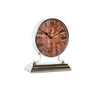DKD Home Decor horloge de table de la marque, couleur argent, de aluminium et bois de poignée (30 x 9,5 x 33 centimètres)
