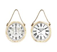 DKD Home Decor Horloge Murale en Bois MDF (2 pièces) (50 x 4 x 50 cm) (Référence : S3026734)