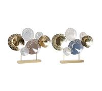 DKD Home Decor Metal Abstrait Figurine décorative (2 pièces) (65,4 x 9 x 51 cm) (Référence : S3018747)