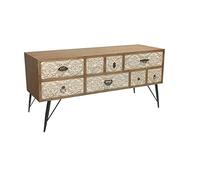 DKD Home Decor Meuble TV, Métal Bois, Blanc, Estándar