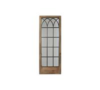 DKD Home Decor Miroir Mural Noir Métal Marron Bouleau Fenêtre (60 x 3 x 160 cm)