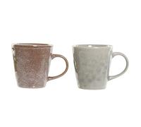 DKD Home Decor Mug Mug Marron Vert Grès (14 x 10 x 10,5 cm) (360 ml) (2 pièces) (Référence S3026096)