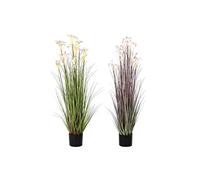 Plante décorative artificielle - DKD Home Decor - Métal - Orange - Vert - Bordeaux - PVC - 35x35x114 cm - 2 unités