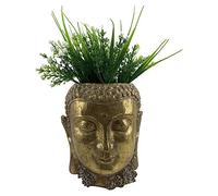 DKD Home Decor Pot de Fleurs de Marque Doré Bouddha Résine (19,5 x 20,8 x 23,5 cm) (2 pièces) (S3024058)