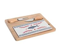 DKD Home Decor Set d'apéritif méditerranéen Casas de la Marca, couleur bleue et rouge, en grès (24,5 x 20 x 1,2 cm)