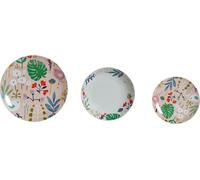DKD Home Decor Set de Vaisselle en porcelaine multicolore Urban Flowers 27 x 27 x 3 cm 18 pièces (18 pièces) - Marque EAN : 8424001949878