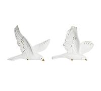 DKD Home Decor Statuette décorative 28 x 4,5 x 23 cm Blanc Romantique (2 unités)