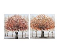 DKD Home Decor Tableau Arbre (60 x 3 x 60 cm) (2 pièces)