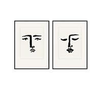 DKD Home Decor Tableau de la Marque, Couleur Blanc et Noir, en Toile et polystyrène (60 x 4 x 80 centimètres) (2 unités)