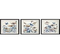 DKD Home Decor Tableau Fleurs 50 x 2 x 60 cm (3 pièces)