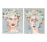 DKD Home Decor Toile Fleurs Moderne 80 x 3,7 x 100 cm (2 Unités)