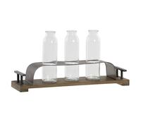DKD Home Decor Vase Marron Noir métal Verre 45 x 11 x 22 cm (3 pièces)
