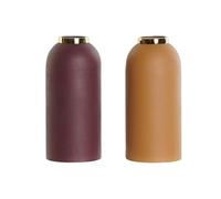 DKD Home Decor Vase Orange doré Fer 13 x 13 x 28 cm (2 unités)