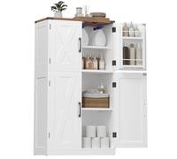 DKDAHIO Cloud Meuble de rangement blanc avec étagères modifiables, tiroir, compartiments ouverts, unité autonome, salle de bain, salon, cuisine, UBBC768WH01S, léger, durable, réglable