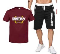 DKDAHIO Survêtement pour Hommes Manches Courtes Short 2 Pièces Ensemble pour Rainbow 6 Siege T-Shirt Short Décontracté Ensemble de Jogging Sweat-Shirt Haut Costume d'été