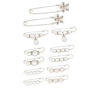 DKDDSSS 12 Pièces Broches Pour Femmes, Mode Broche de Perle Simulée Épingle de Sécurité pour Châle Pull Écharpe Manteau Robe Robe Chemises pour Femme Filles, Doré