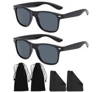 DKDDSSS 2 Paires Lunettes de Soleil pour Homme Femme, Classique Lunettes de Conduite, Lunette de Soleil Surlunettes de Soleil Carré Rétro, Lunettes de Soleil Homme, Lunette Soleil Homme, Sunglasses